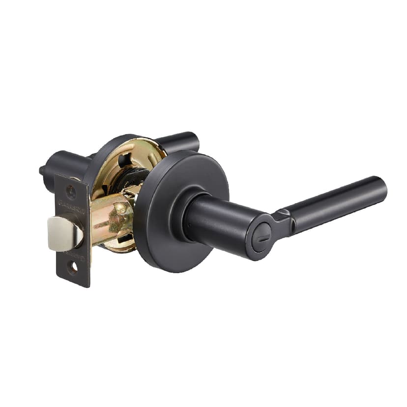 Garrison Contemporary Privacy Door Lock Handle Lever, Matte Black