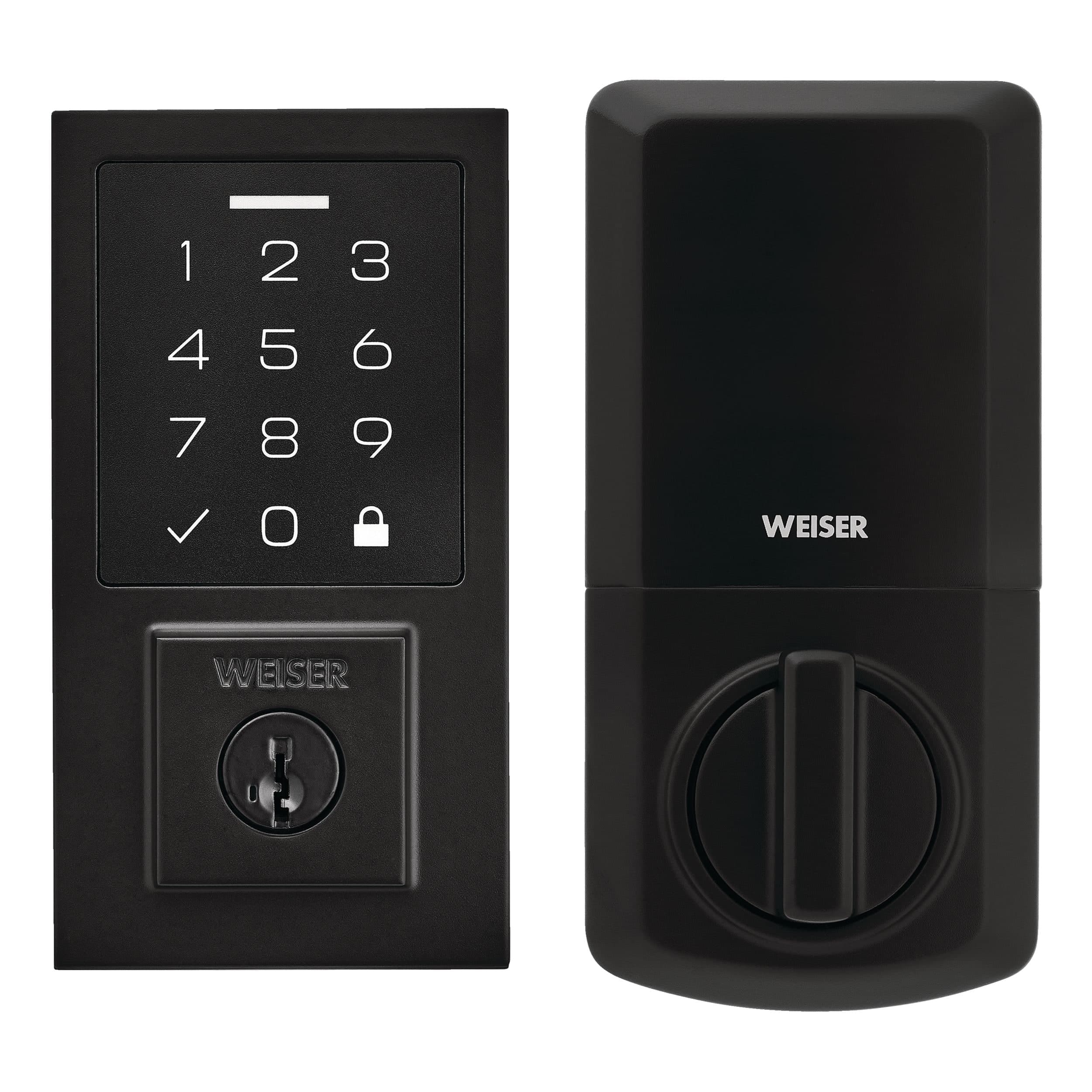 Weiser SmartCode Keyless Entry Deadbolt Door Lock, 10-Button Touchpad Door Lock with Backlit Keypad, Matte Black
