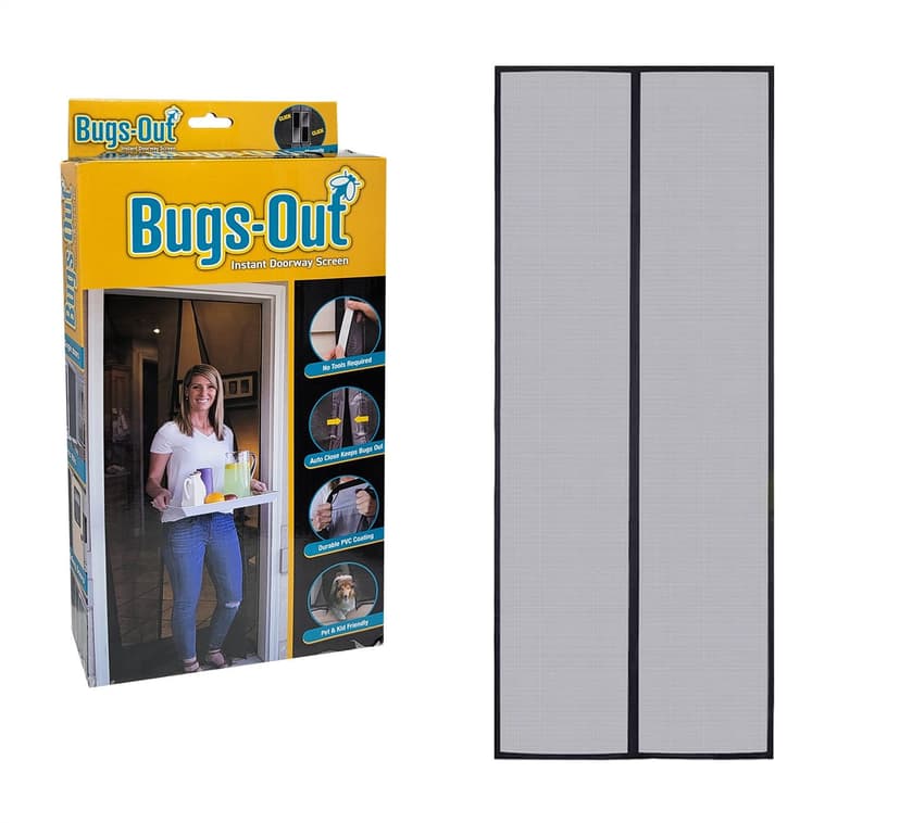 Bugs Out Hands-Free Instant Magnetic Doorway Mesh Screen