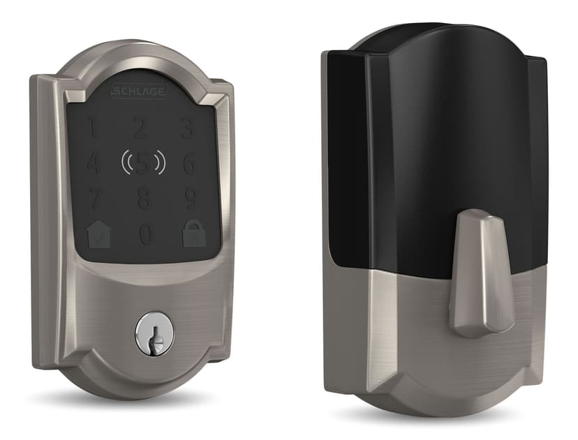 Schlage Encode Plus Smart Wi-Fi Deadbolt with Camelot Trim, Satin Nickel