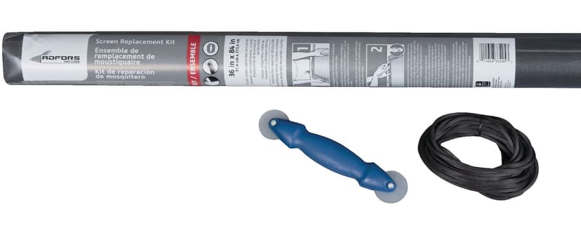 Adfors Saint-Gobain All-in-1 Fibreglass Screen Replacement Repair Kit, Charcoal