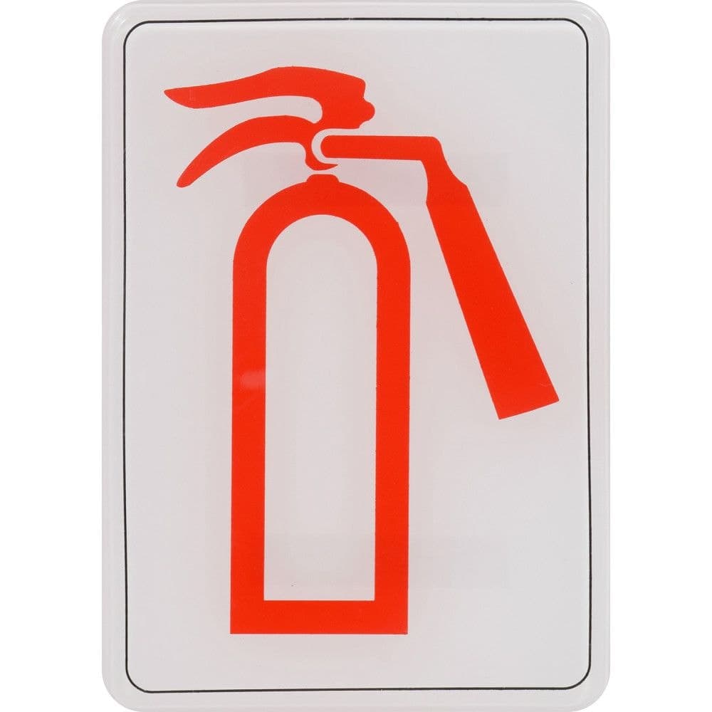 Hillman Self-Adhesive Fire Extinguisher Sign, 5 x 7-in, White/Red