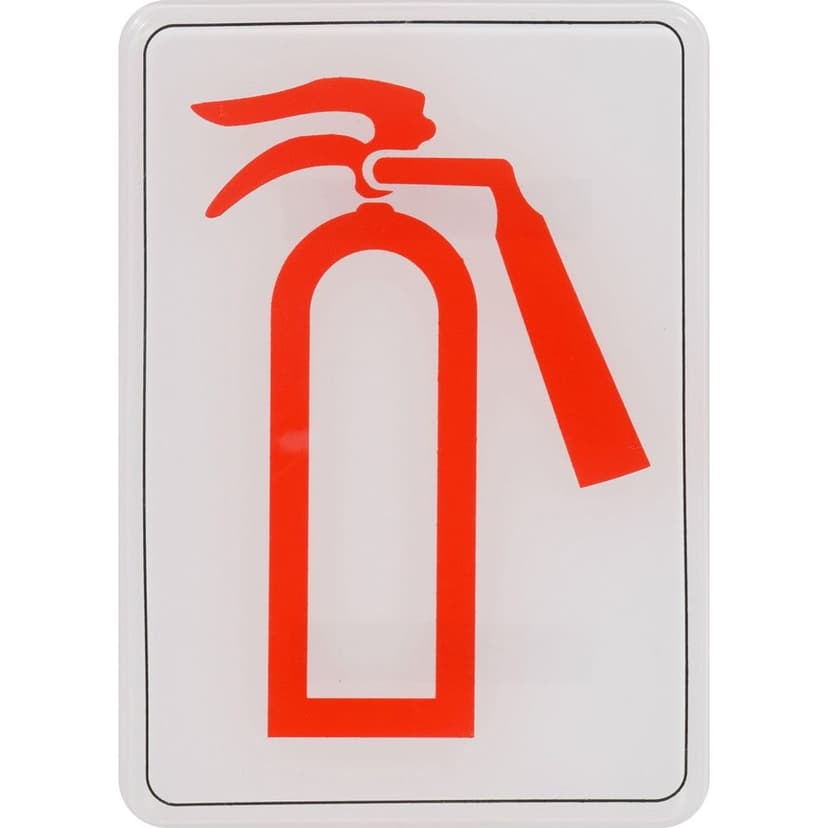 Hillman Self-Adhesive Fire Extinguisher Sign, 5 x 7-in, White/Red