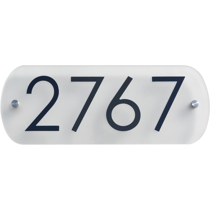 Hillman Screw-On Rectangular Plastic Address Plaque Kit, 5 x 13-in, White