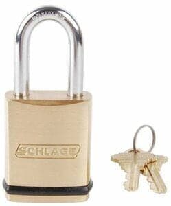 Schlage 43 Series Brass Commercial/Heavy-Duty Padlock, 1.5-in