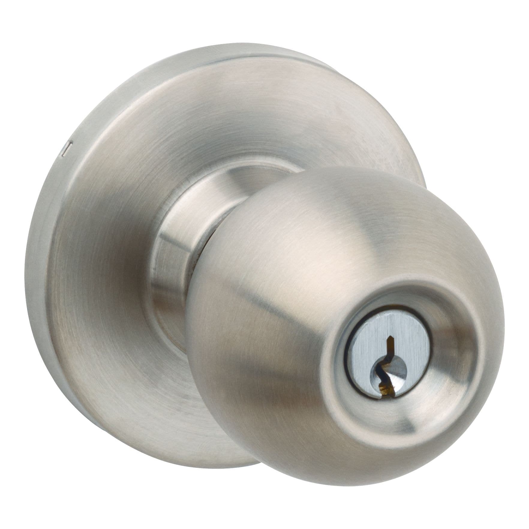 Tell Light Commercial Door Knob, Keyed Entry, Stainless Steel