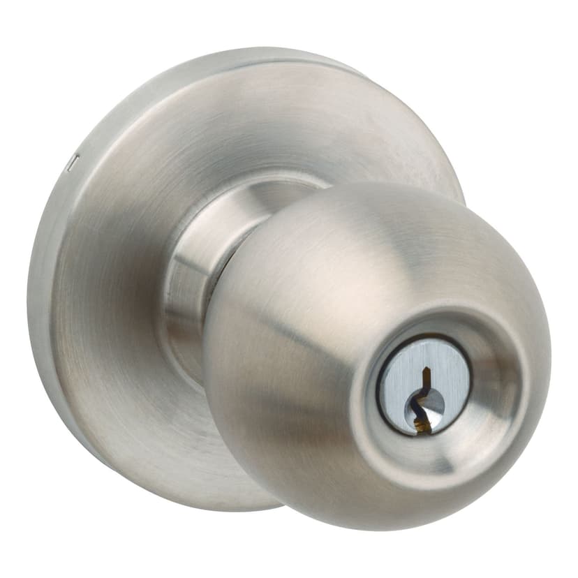Tell Light Commercial Door Knob, Keyed Entry, Stainless Steel