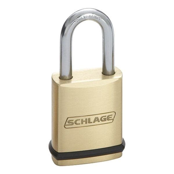 Schlage 23 Series Large Brass Commercial/Heavy-Duty Padlock 1.5-in