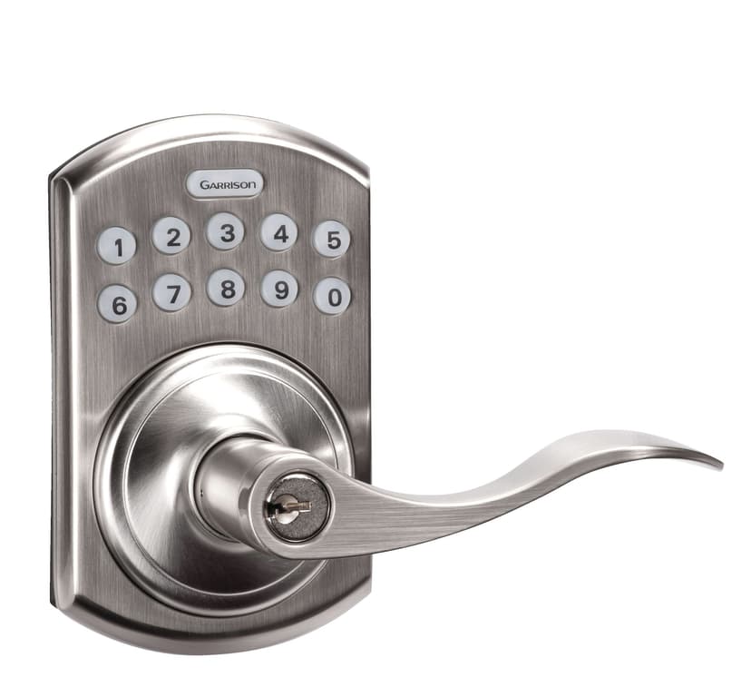 Garrison Electronic Keypad Door Lock with Juran Lever, Satin Nickel