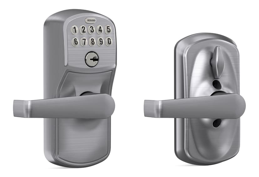 Schlage Plymouth Electronic Keypad with Elan Lever, Rated AAA Security, Satin Chrome