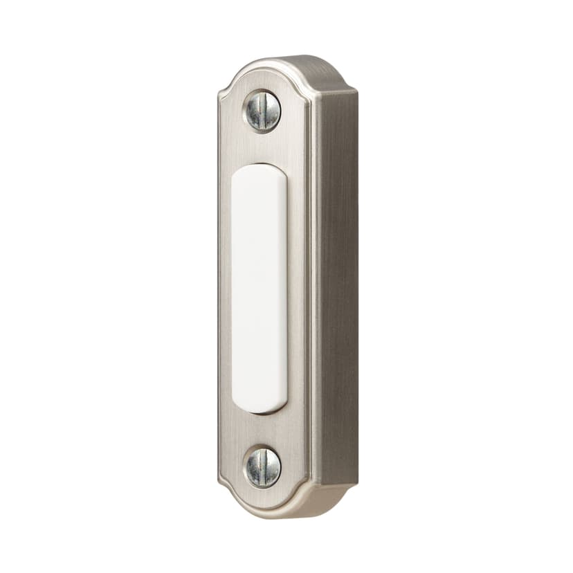 HeathZenith Wired Lighted Push Doorbell Chime Button, Satin Nickel
