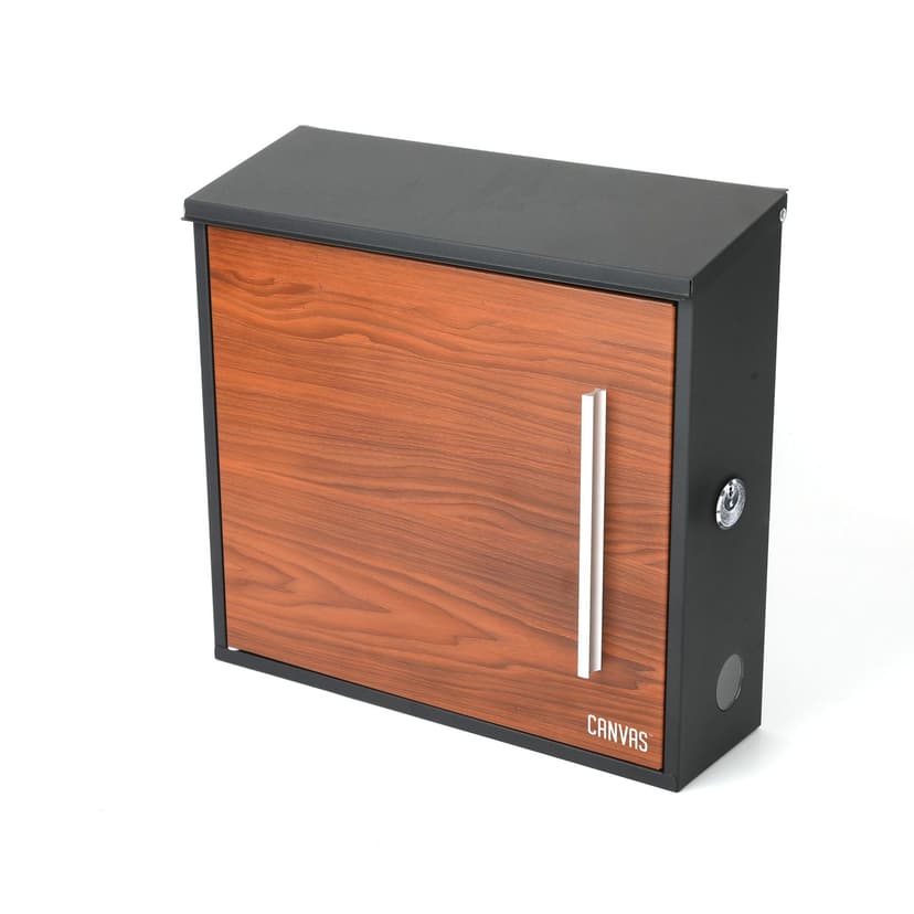 Canvas Weather-Proof Galvanized Steel Mailbox, Brown Wood