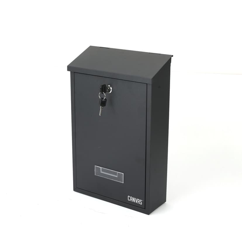 Canvas Galvanized Steel Vertical Mailbox, Matte Black