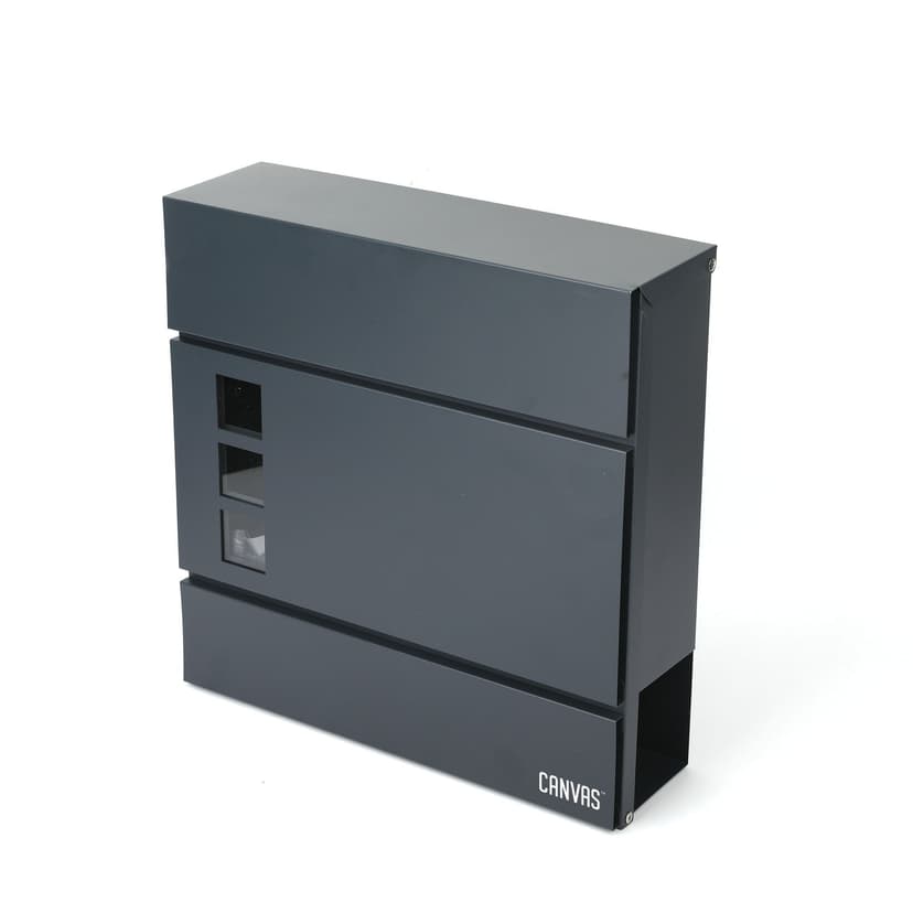 Canvas Galvanized Steel Panel Window Mailbox, Black