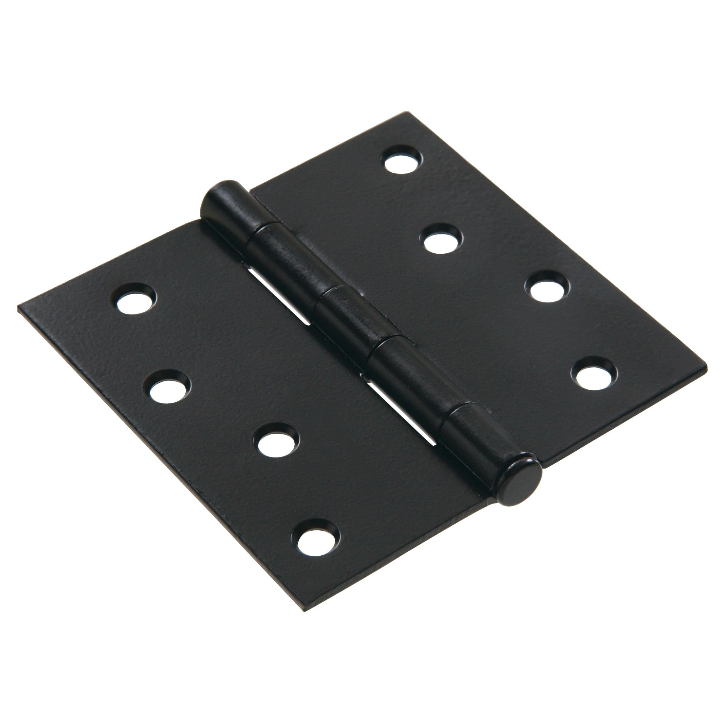 Hillman Residential Square Full Mortise Door Hinge, Black, 4-in
