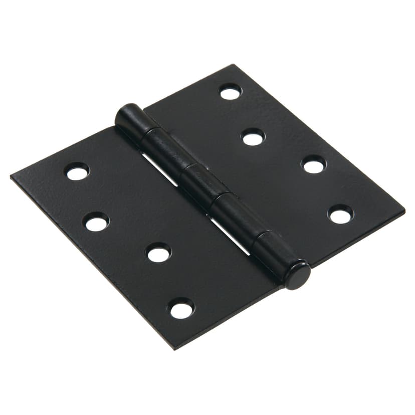 Hillman Residential Square Full Mortise Door Hinge, Black, 4-in
