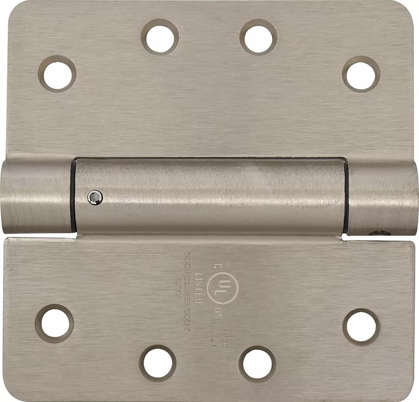 Hillman 1/4-in Round Spring Hinge, Mounting Hardware Included, Satin Nickel Finish, 3-1/2-in