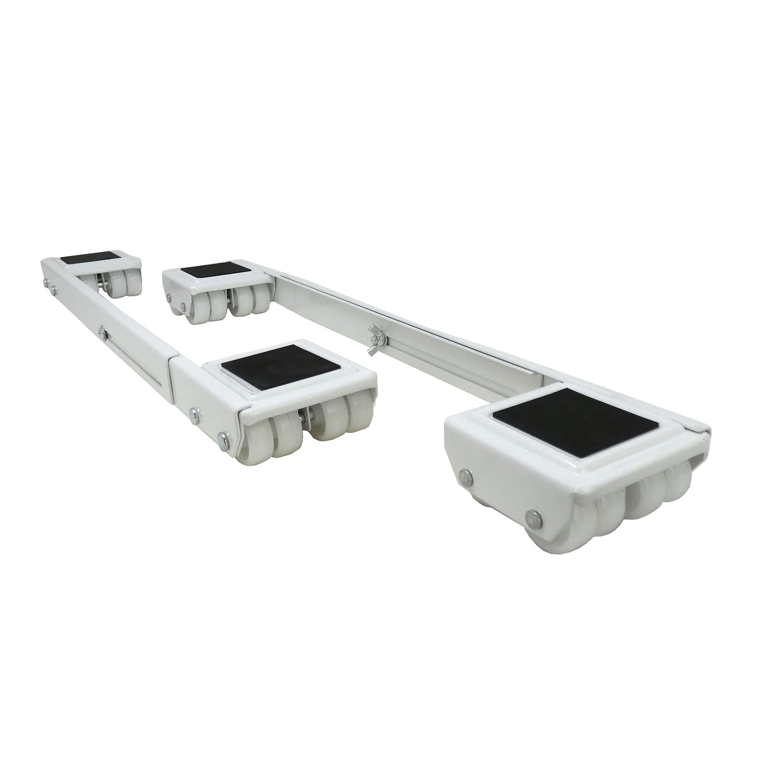 Certified Durable Anti-Skid Steel Appliance Rollers, 1200-lb Capacity, White, 1-1/2 x 3-in, 2-pc
