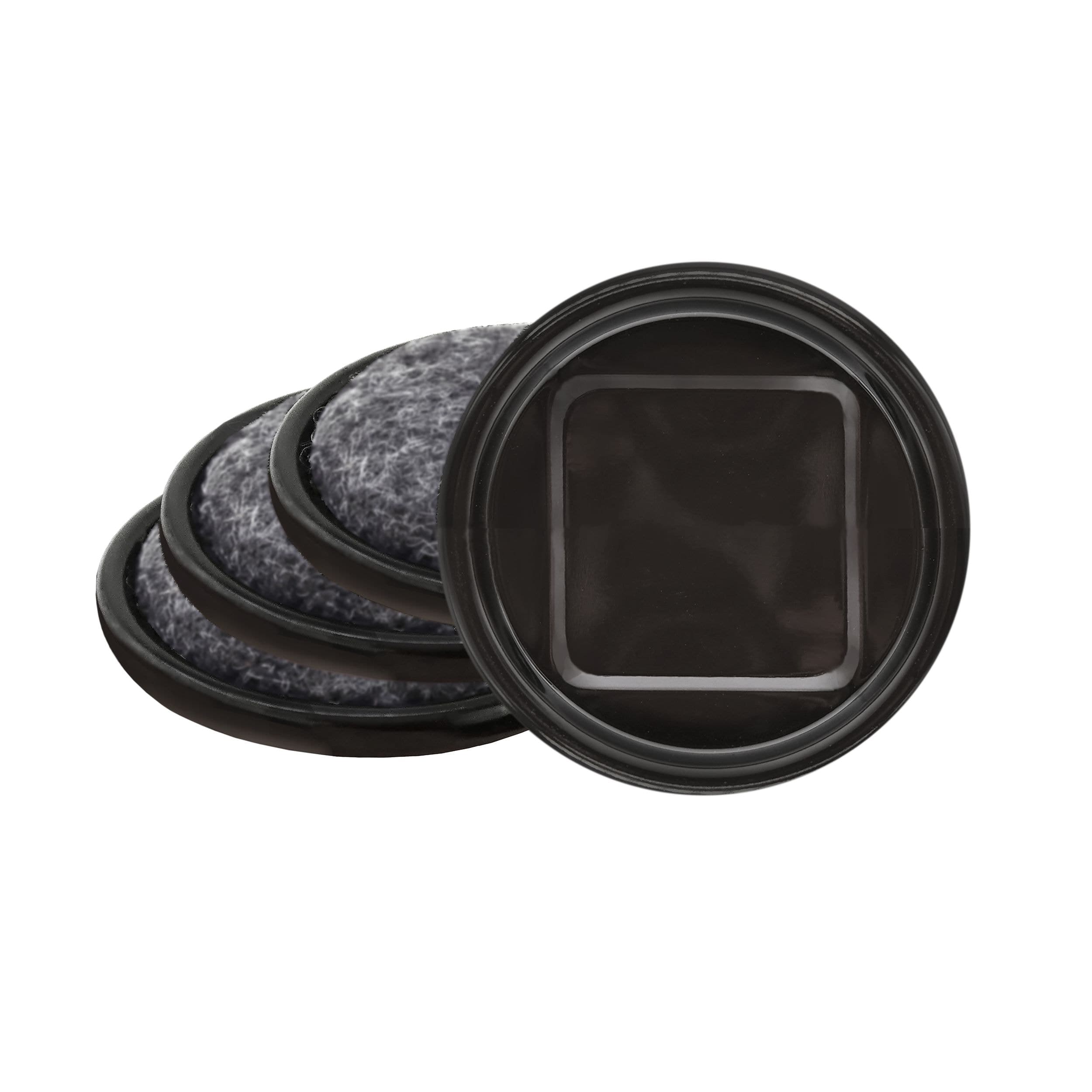 Likewise Round Carpeted Bottom Cups, Hard Floor Surface Protection, Brown, 2-1/2-in, 4-pk