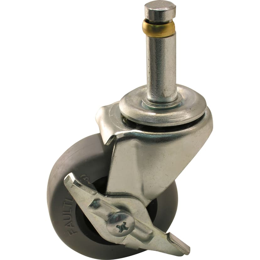 Shepherd Hardware TPR Single Caster with Brake, Non-Marking, 90-lb Capacity, Grey, 2-in