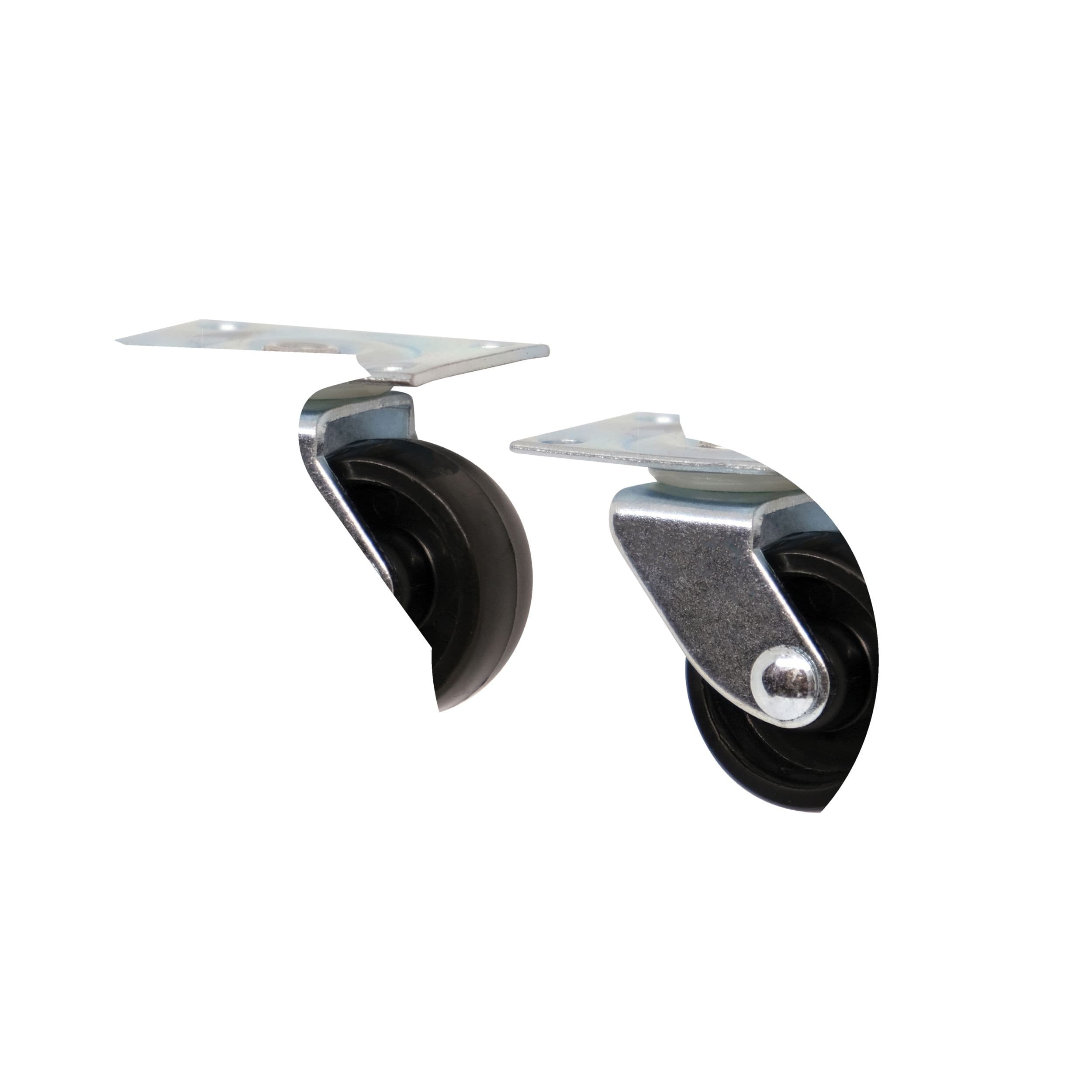 Likewise Light Duty Plate Swivelling Casters, 40-lb Capacity, Black, 1-1/4in, 2-pk