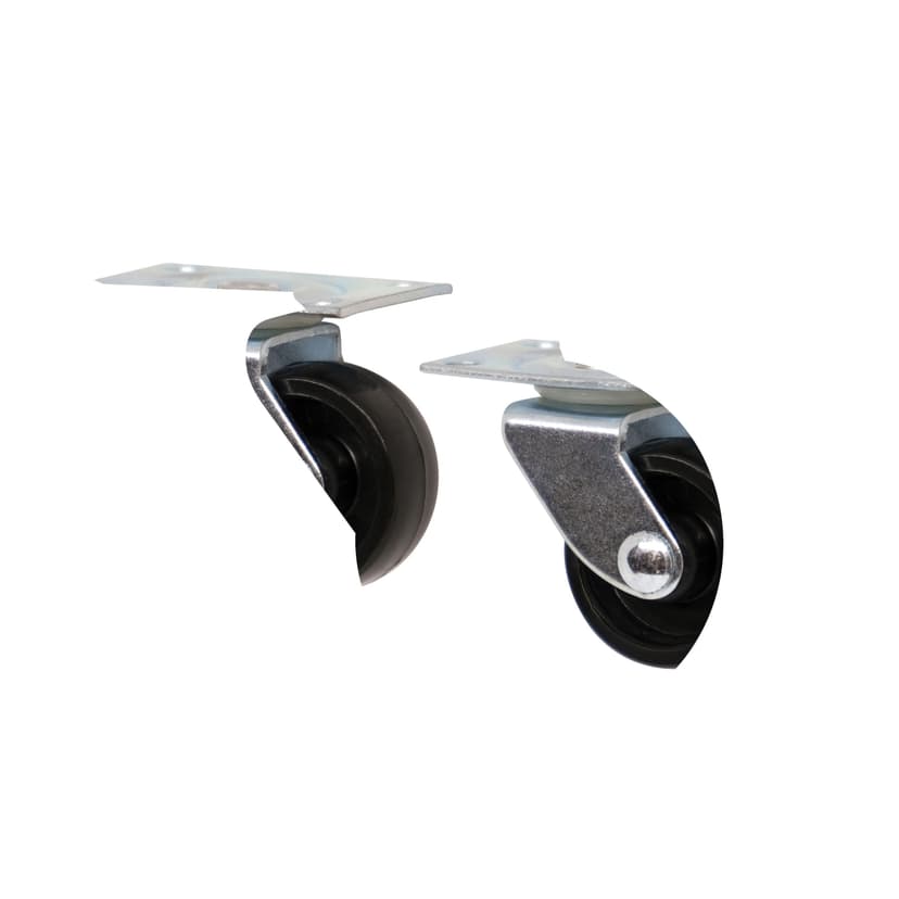 Likewise Light Duty Plate Swivelling Casters, 40-lb Capacity, Black, 1-1/4in, 2-pk