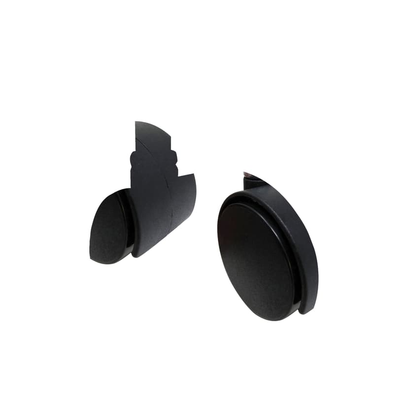 Likewise Light Duty Plastic Twin Wheel Swivelling Casters, 75-lb Capacity, Black, 2-in, 2-pk