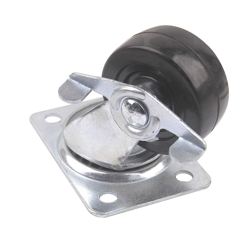 Rubber Heavy Duty Swivel Brake Caster, 2.5-in