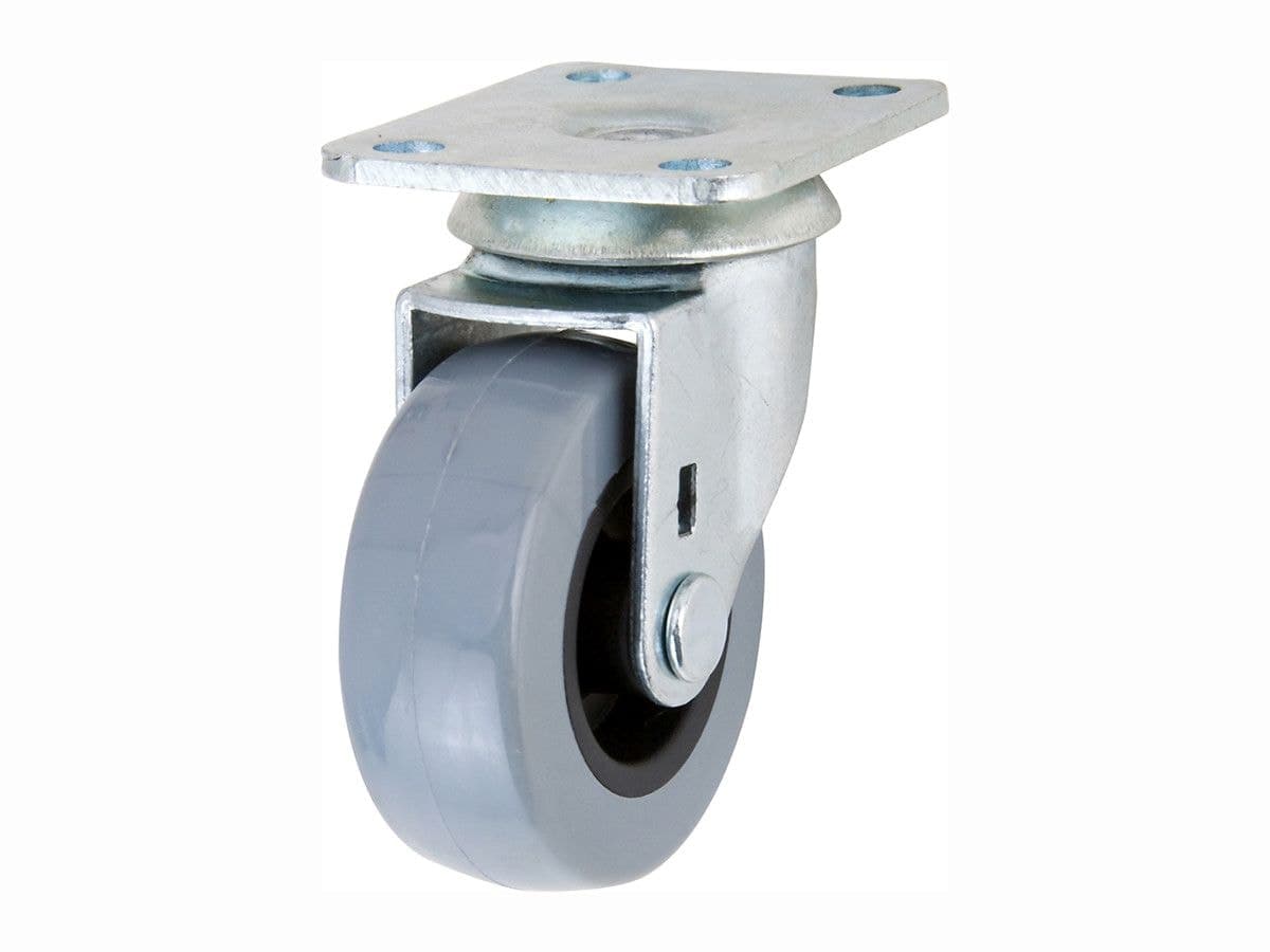 Shepherd Hardware Medium Duty TPU Swivel Caster, Non-Marking, 88-lb Capacity, Grey, 2-in