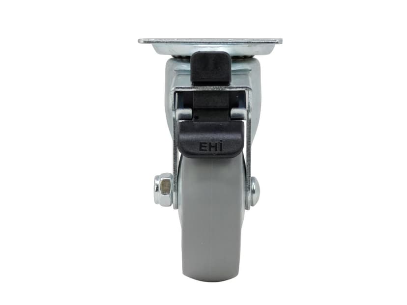 Shepherd Hardware Medium Duty TPU Single Swivel Caster with Brake, Non-Marking, 121-lb Capacity, Grey, 3-in