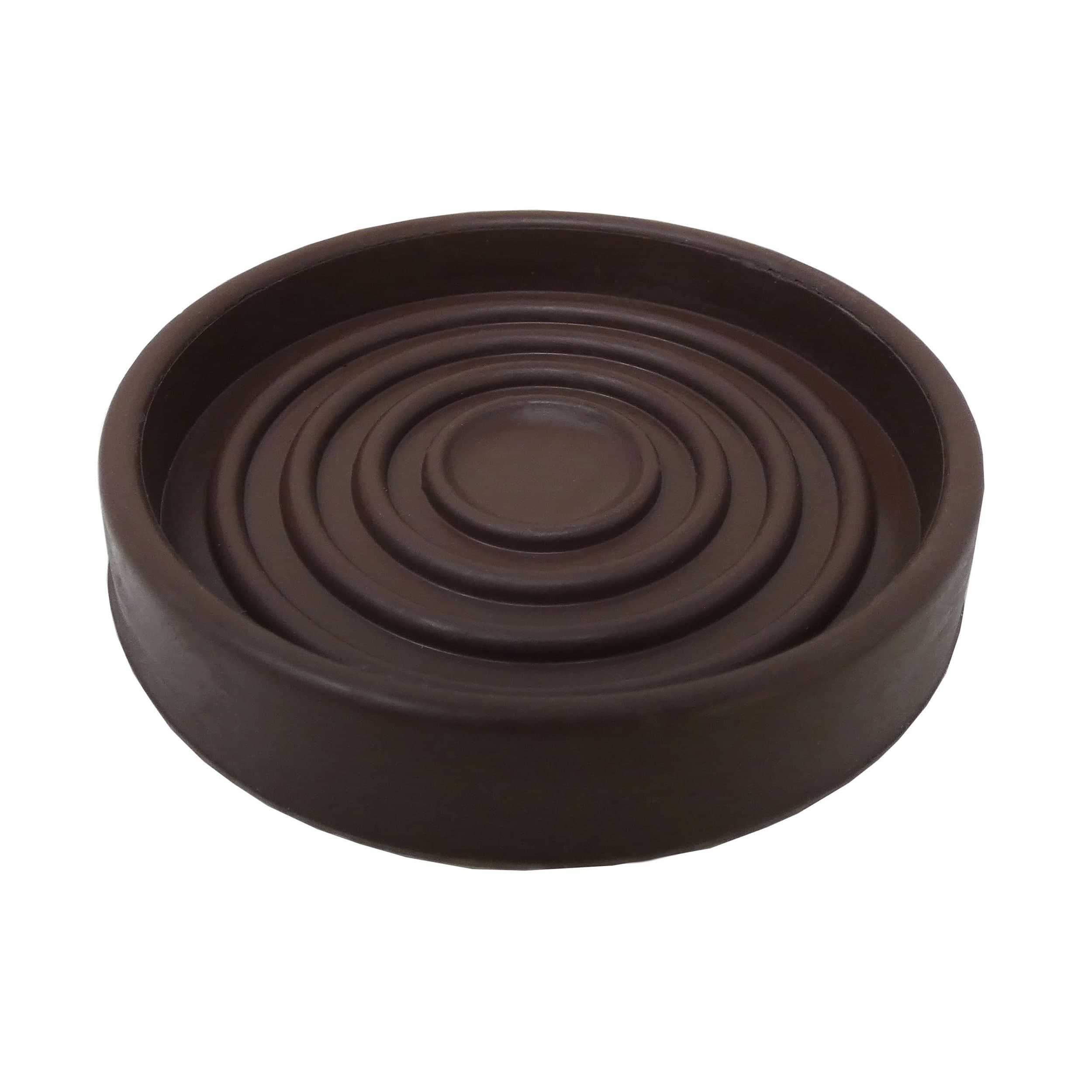 Certified Round Rubber Cups For All Furniture, Brown, 1-3/4-in, 4-pk