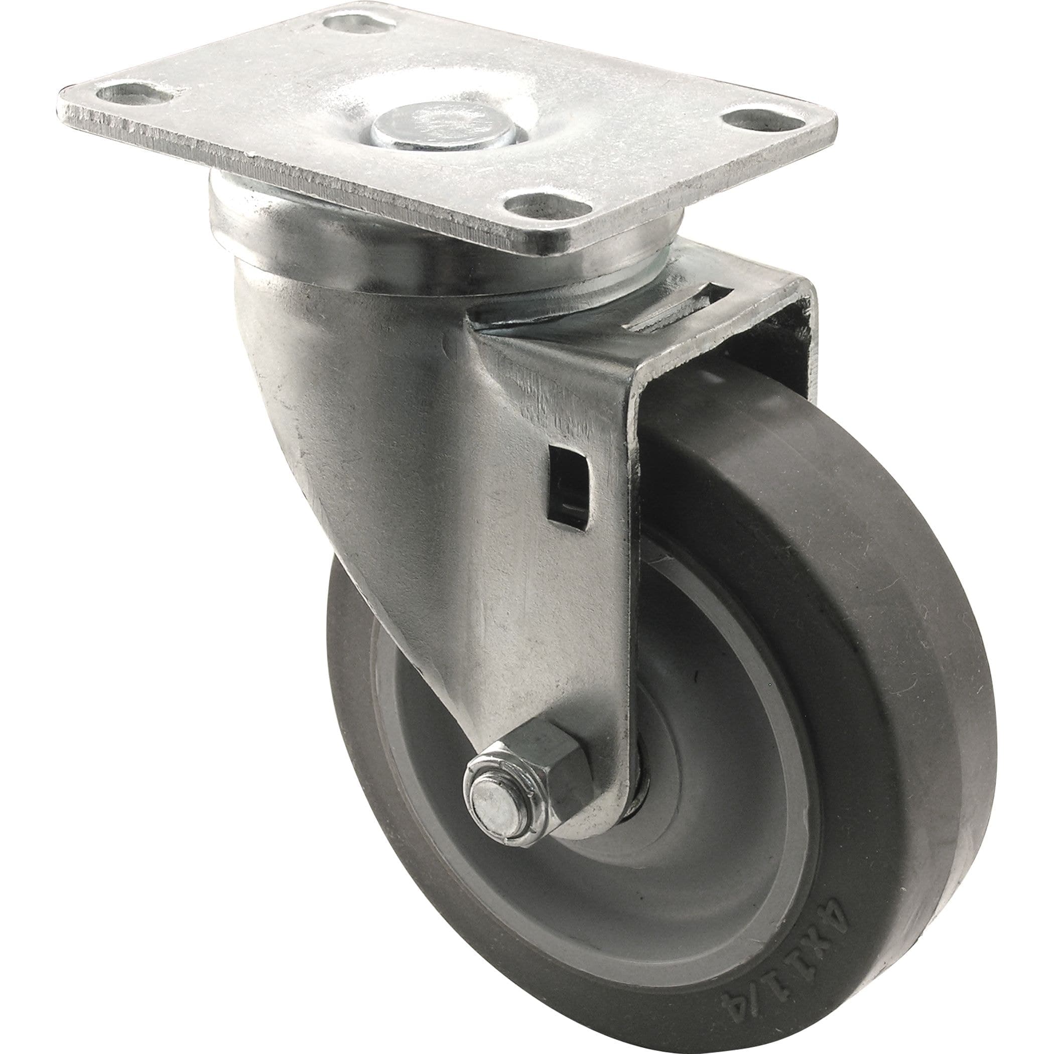 Shepherd Hardware Medium Duty TPR Single Swivel Caster, Non-Marking, 350-lb Capacity, Grey, 4-in