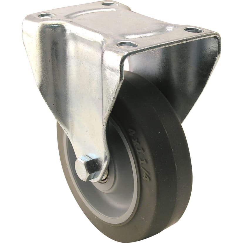 Shepherd Hardware Medium Duty Rigid TPR Single Swivel Caster, Non-Marking, 350-lb Capacity, Grey, 4-in