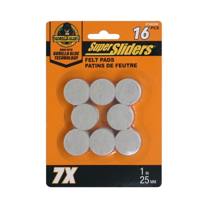 Super Sliders Felt Pads, Beige, 1-in, 16-pc