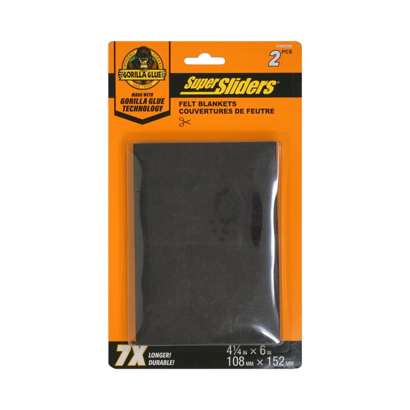 Super Sliders Felt Blanket with Gorilla Glue, Brown, 4.2 x 6-in, 2-pk