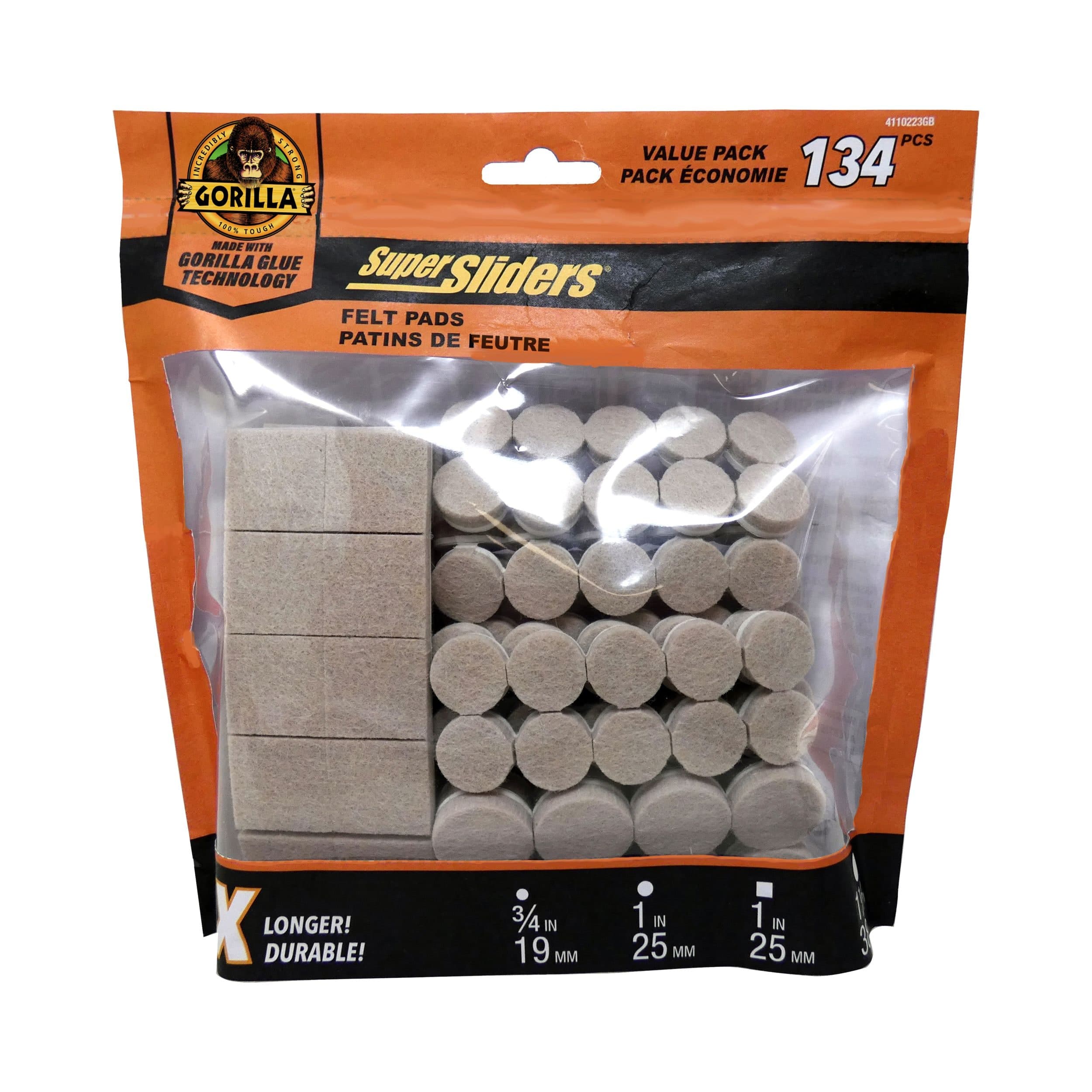 Super Sliders Felt Pads Value Pack, Beige, 134-pc