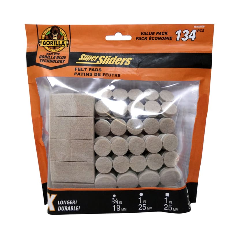 Super Sliders Felt Pads Value Pack, Beige, 134-pc