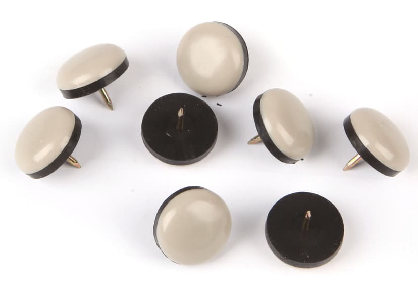 Certified Round Taupe Nail-On Furniture Gliders, 8-pc