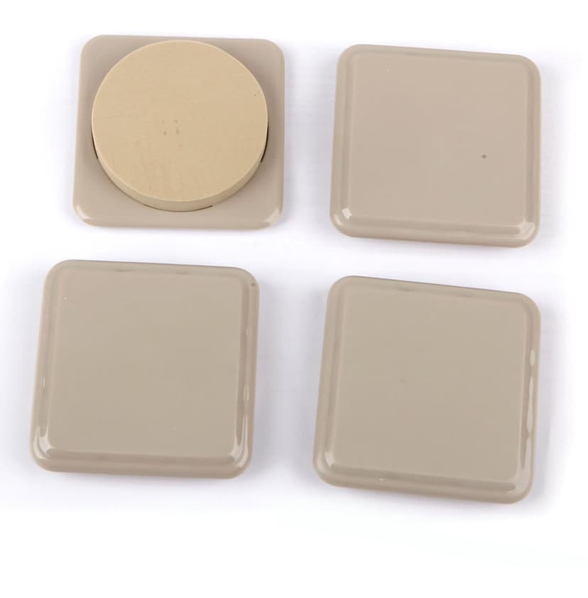 Certified Square Taupe Furniture Gliders, For Carpet, 3-in, 4-pc