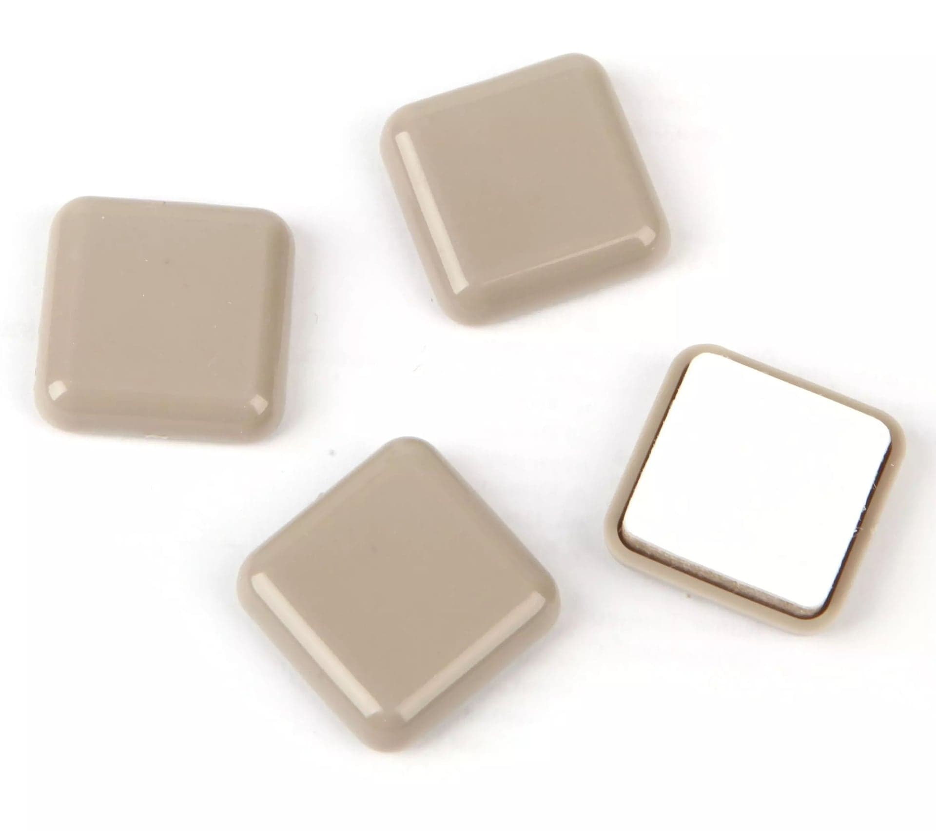 Certified Round Taupe Self-Adhesive Furniture Gliders, Ceramic Tile/Carpet, 1-in, 4-pc
