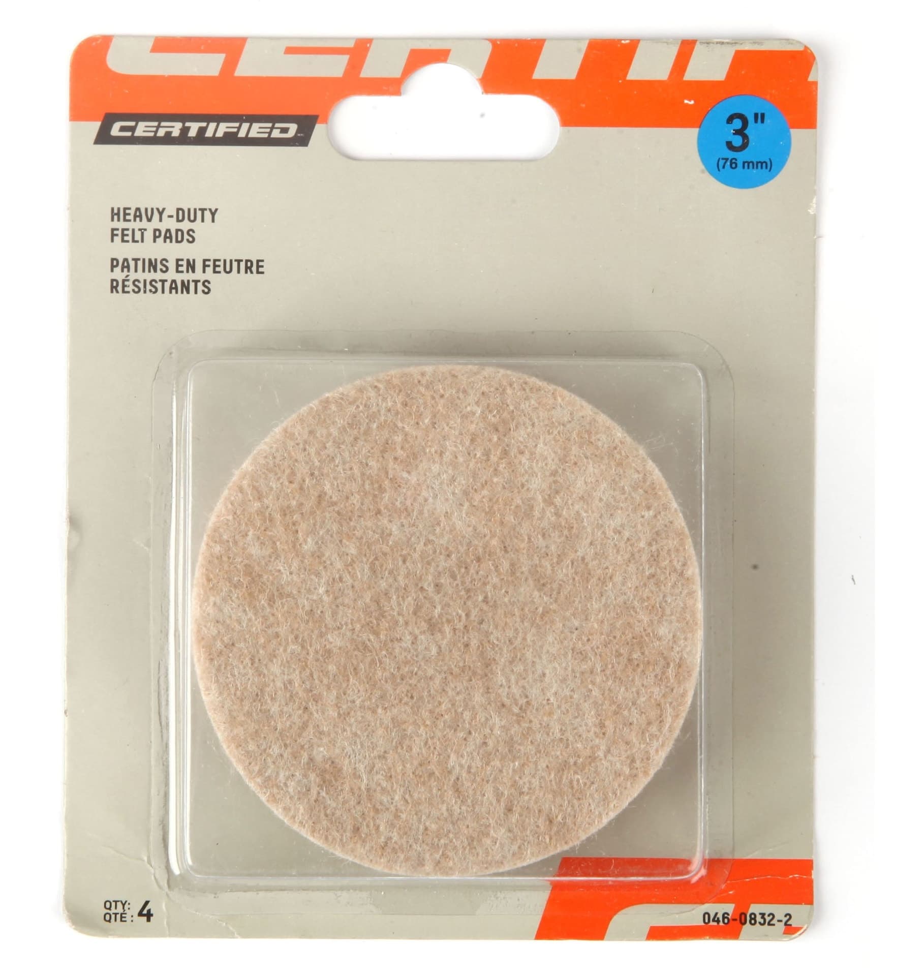 Heavy Duty Round Pads, Corrects Uneven Surface, 3-in, Beige, 4-pc