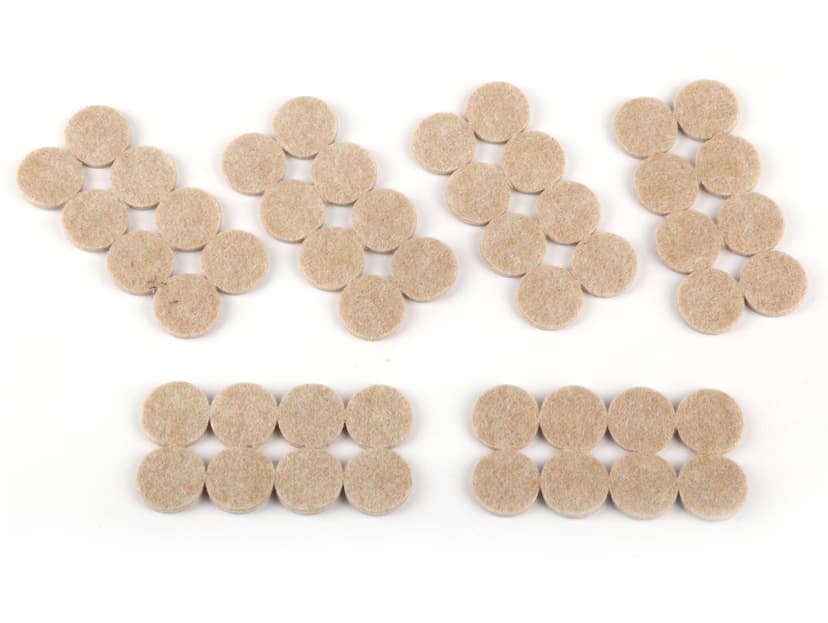 Certified Round Heavy Duty Felt Pads Value Pack, Surface Protection, 1-in, Beige, 48-pc