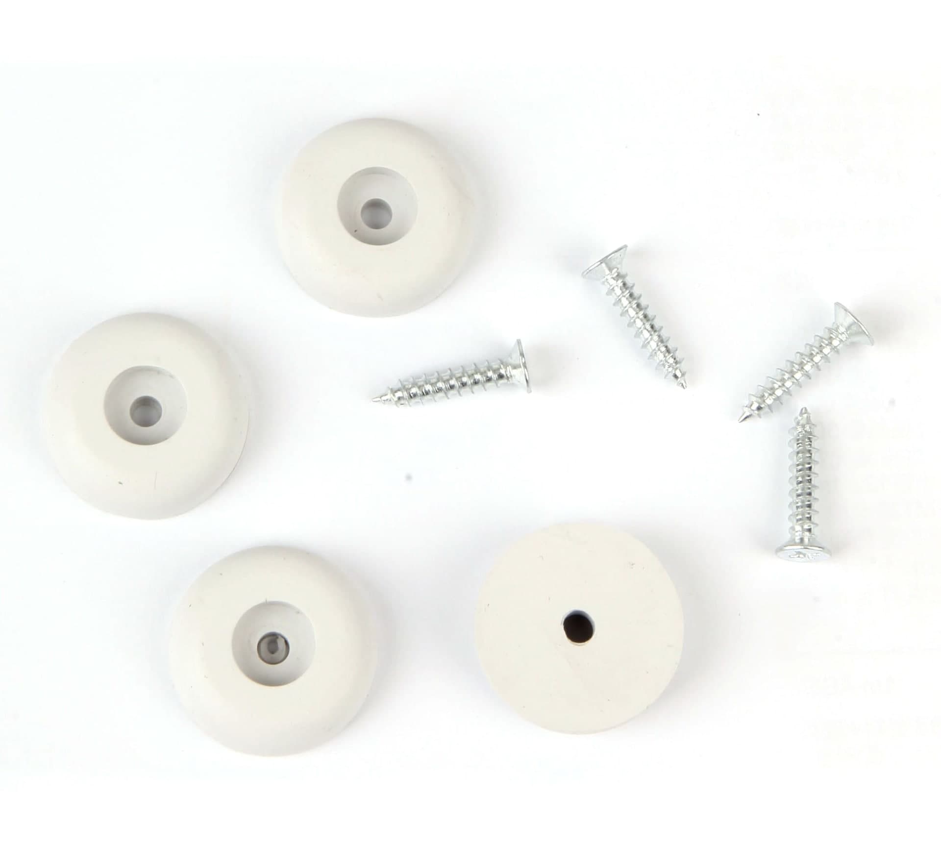 Likewise, Round Rubber Bumpers, Screw-On, Surface Protection, 7/8-in, White, 4-pc