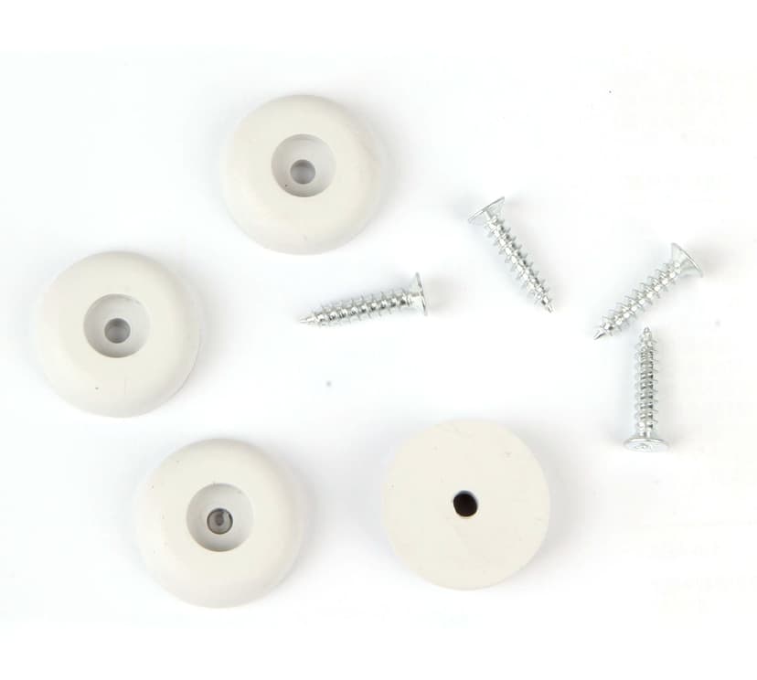 Likewise, Round Rubber Bumpers, Screw-On, Surface Protection, 7/8-in, White, 4-pc