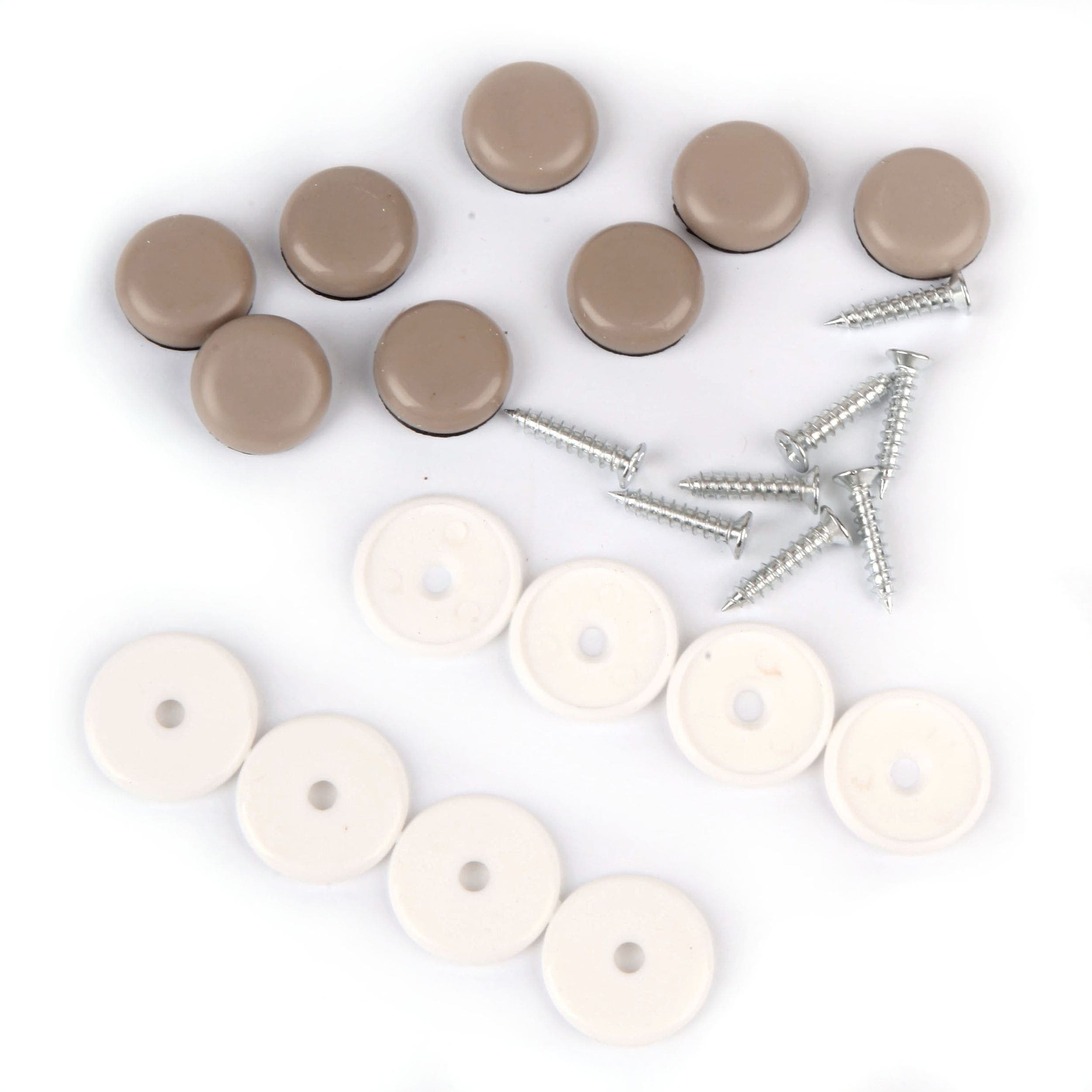 Certified Screw-On Furniture Gliders, Self-Adhesive, For Carpet/Ceramic, 3/4-in, Taupe