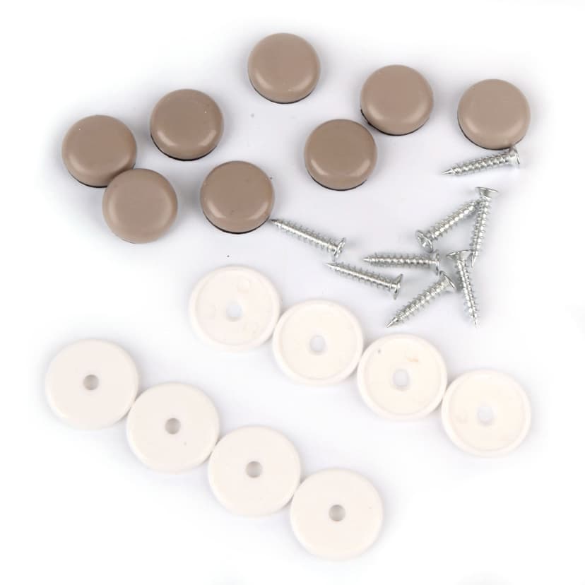 Certified Screw-On Furniture Gliders, Self-Adhesive, For Carpet/Ceramic, 3/4-in, Taupe