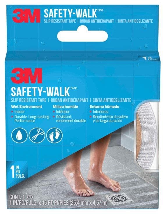 3M Slip Resist Tape, Self-Adhesive, 1-in x 15-ft, Clear