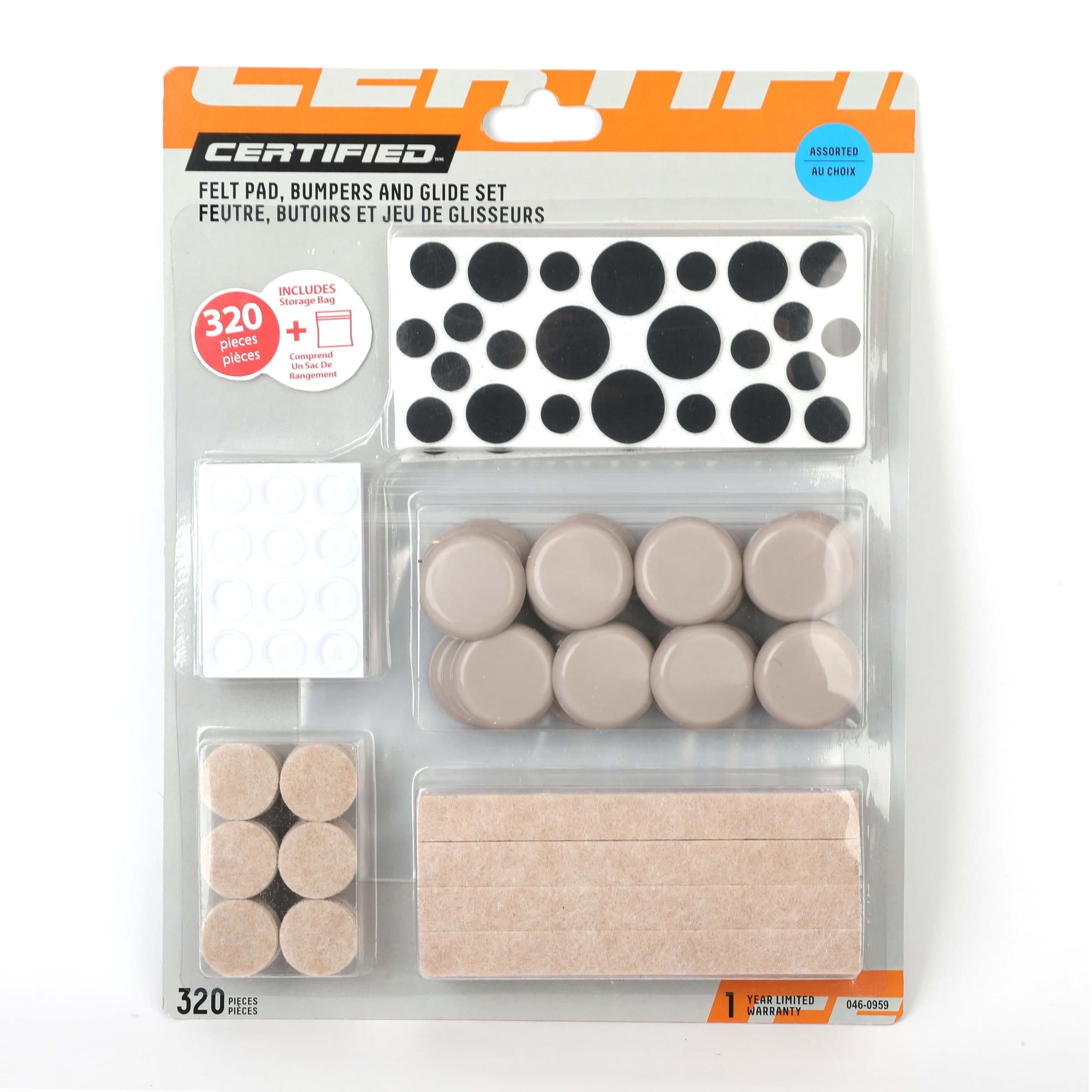 Certified Felt Pad Set with Bumpers, 320-pc
