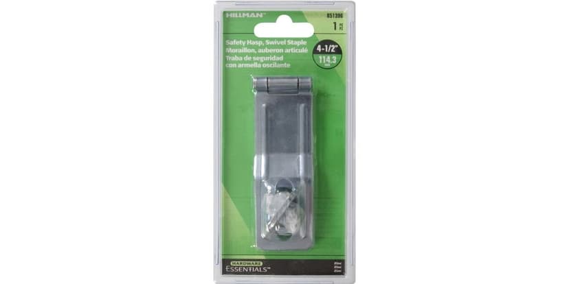 Hillman Swivel Staple Safety Hasps, Fixed Position, Zinc-Plated, 1-1/2-in