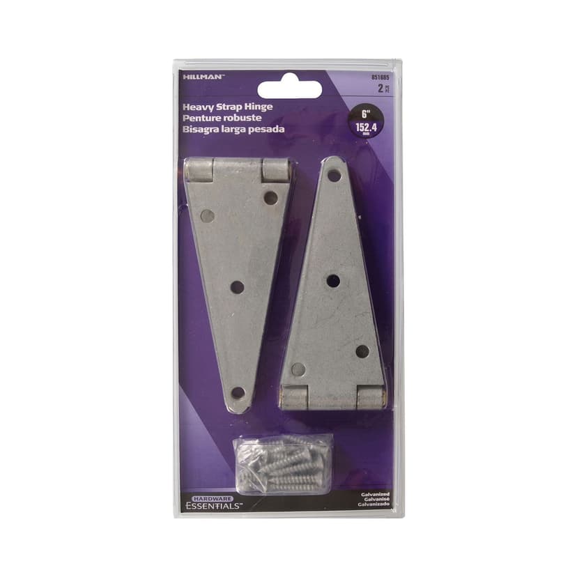 Hillman Galvanized Heavy-Duty Fixed Pin Strap Hinge, 6-in